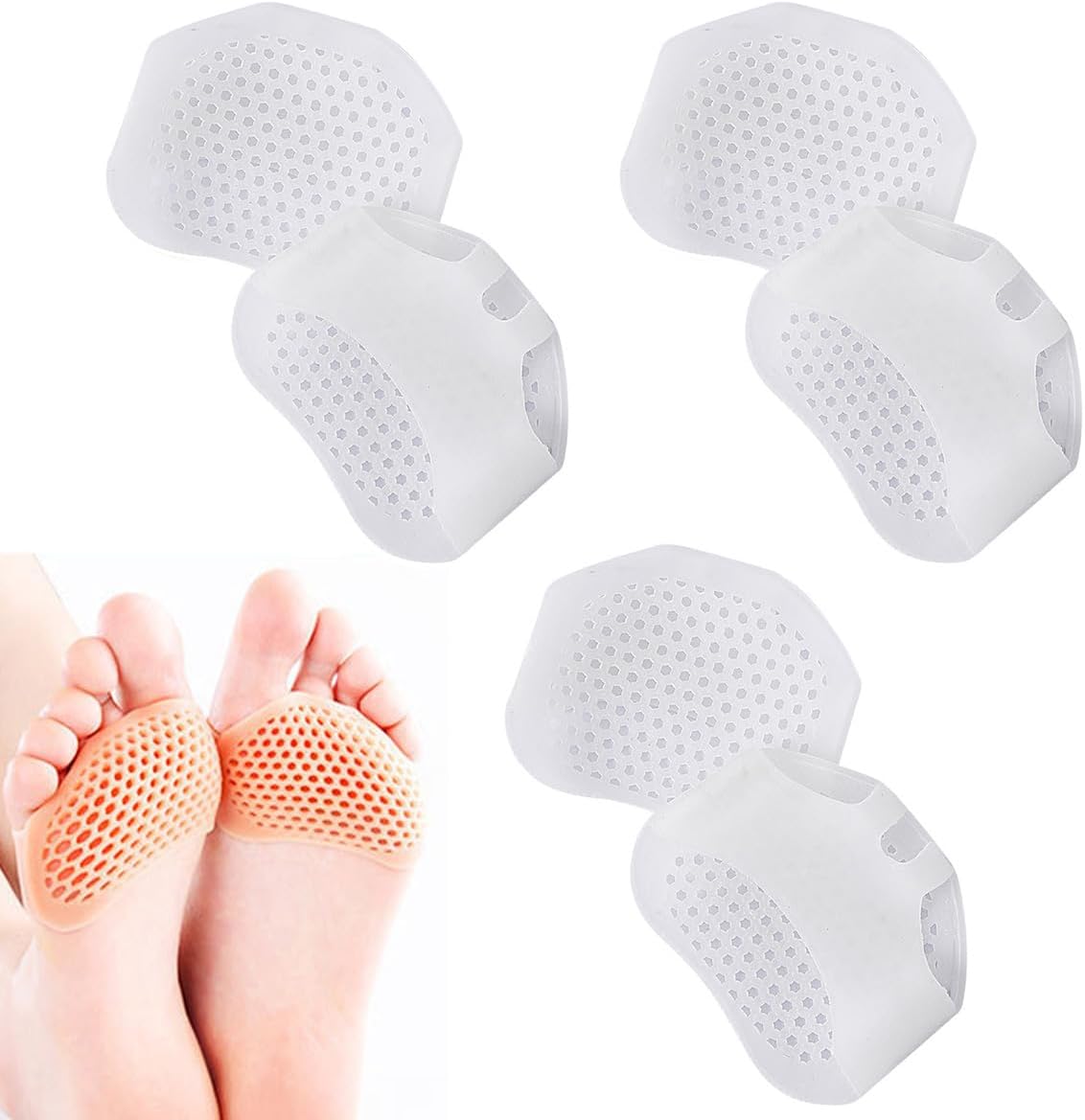 2 paquetes de Almohadillas de Gel de Silicona para el Alivio del Dolor de Pies